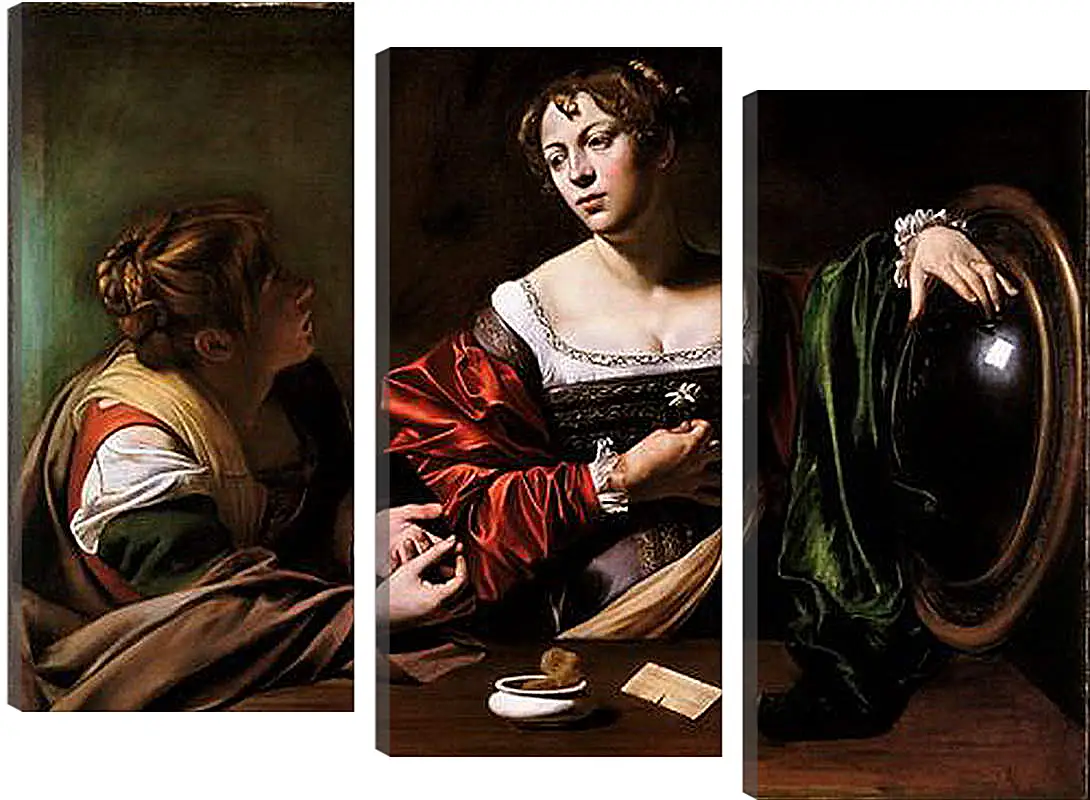 Модульная картина - Martha and Mary Magdalene. Микеланджело Караваджо