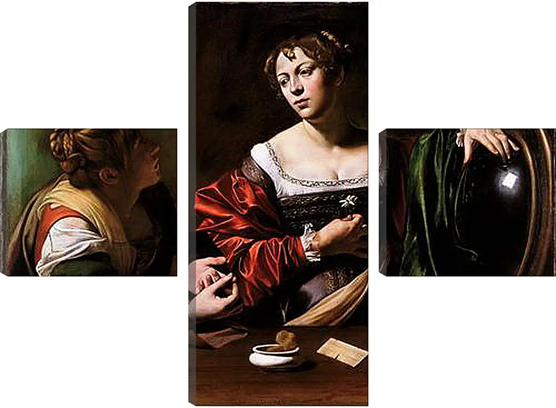 Модульная картина - Martha and Mary Magdalene. Микеланджело Караваджо