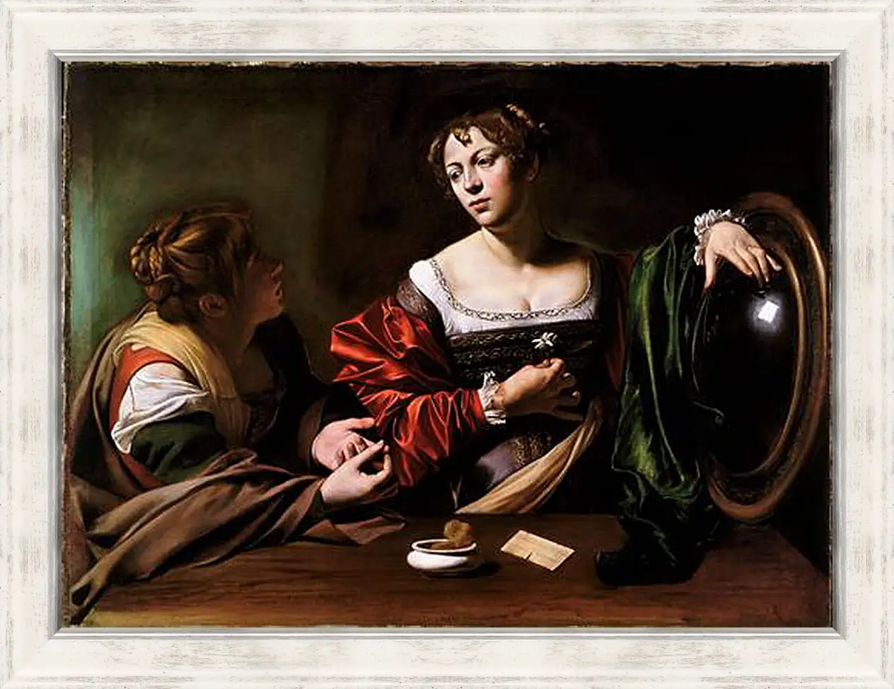 Картина в раме - Martha and Mary Magdalene. Микеланджело Караваджо