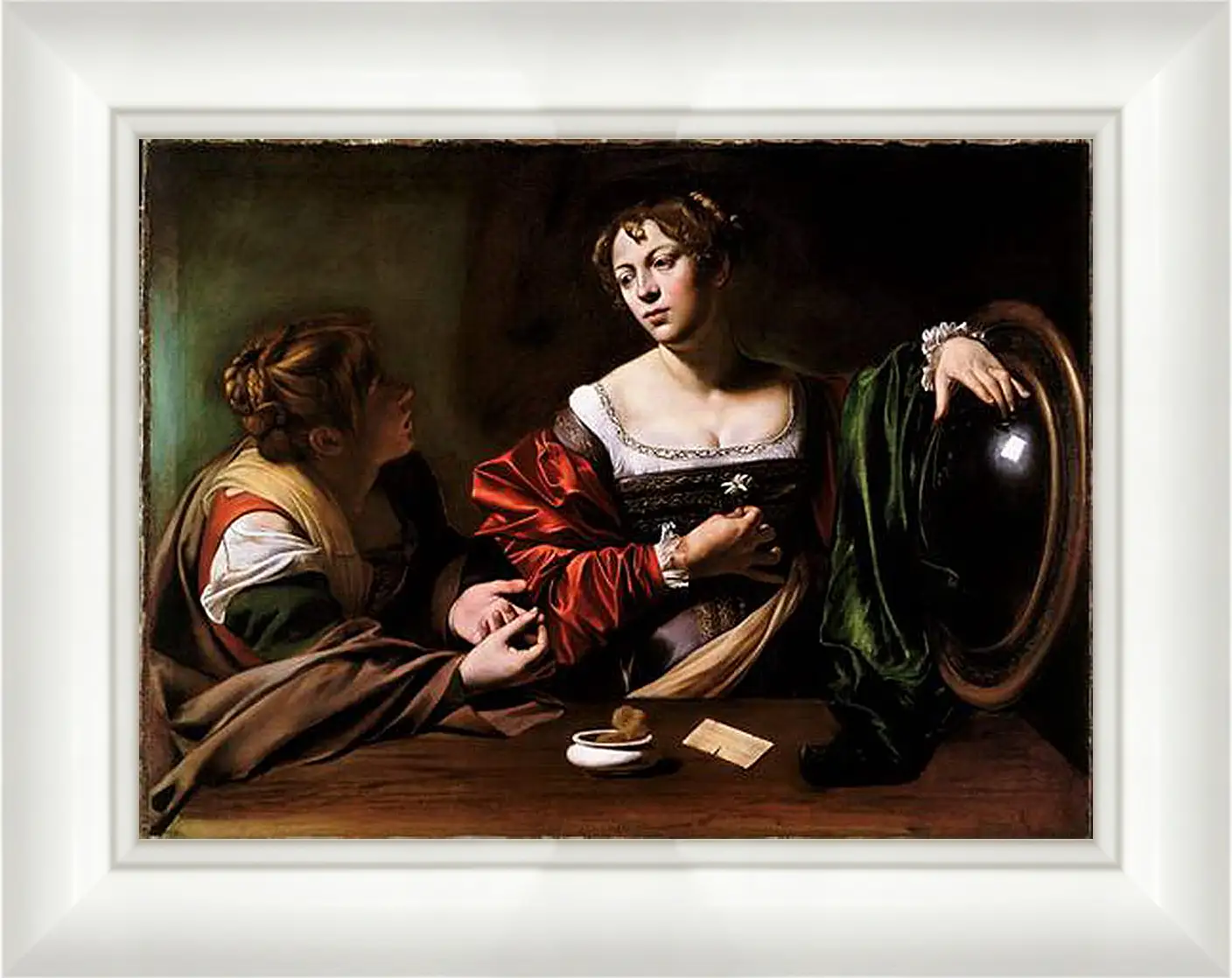 Картина в раме - Martha and Mary Magdalene. Микеланджело Караваджо