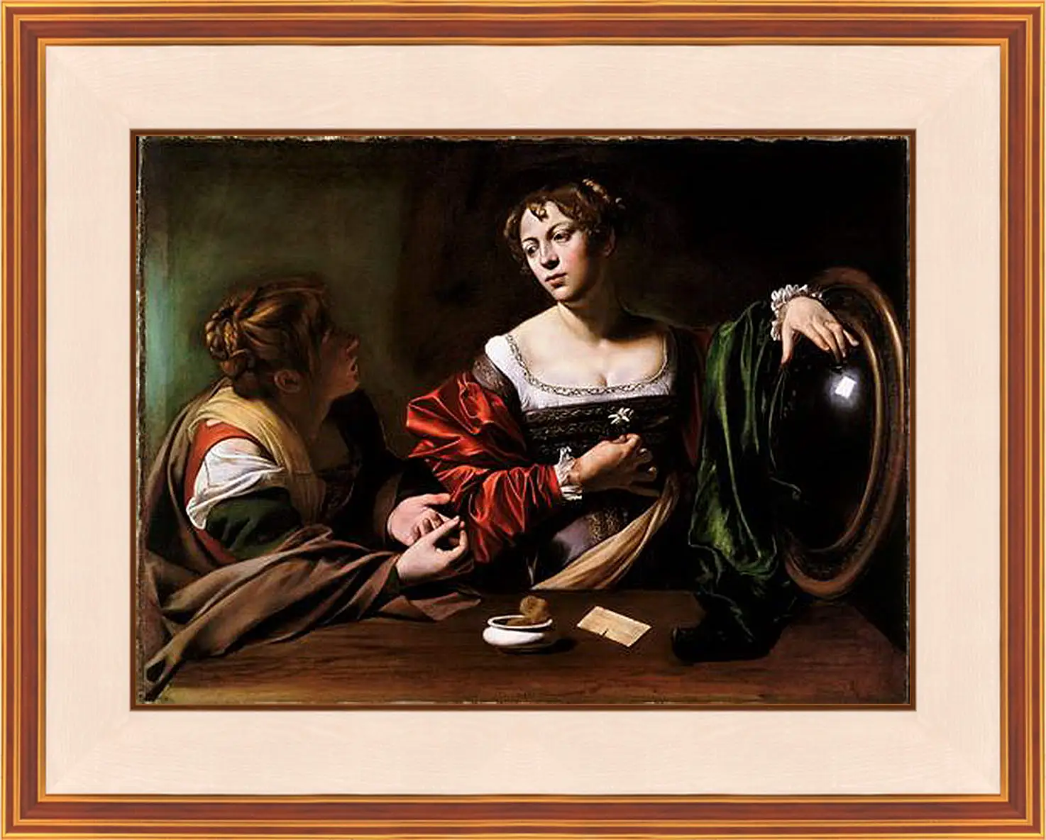 Картина в раме - Martha and Mary Magdalene. Микеланджело Караваджо