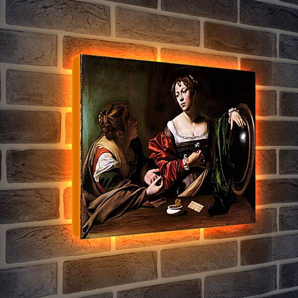Лайтбокс световая панель - Martha and Mary Magdalene. Микеланджело Караваджо
