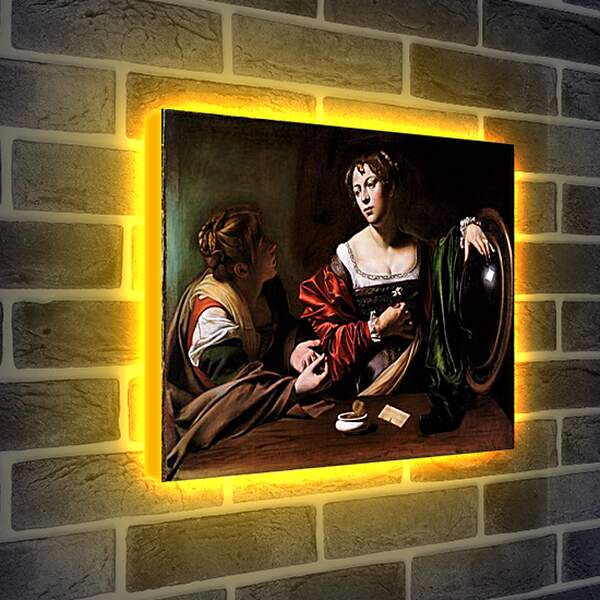 Лайтбокс световая панель - Martha and Mary Magdalene. Микеланджело Караваджо
