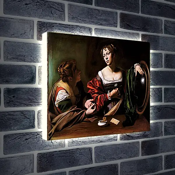 Лайтбокс световая панель - Martha and Mary Magdalene. Микеланджело Караваджо