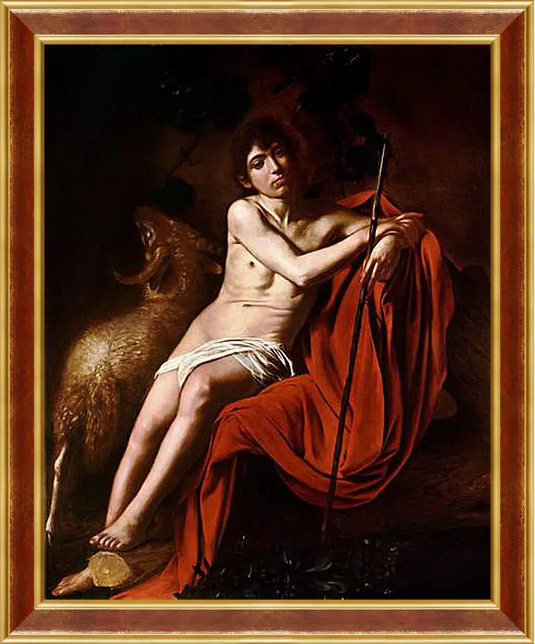 Картина в раме - John the Baptist. Микеланджело Караваджо