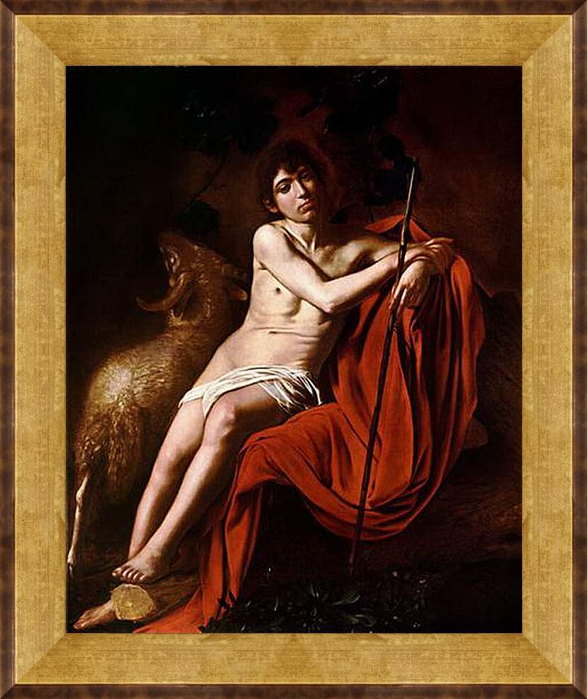 Картина в раме - John the Baptist. Микеланджело Караваджо
