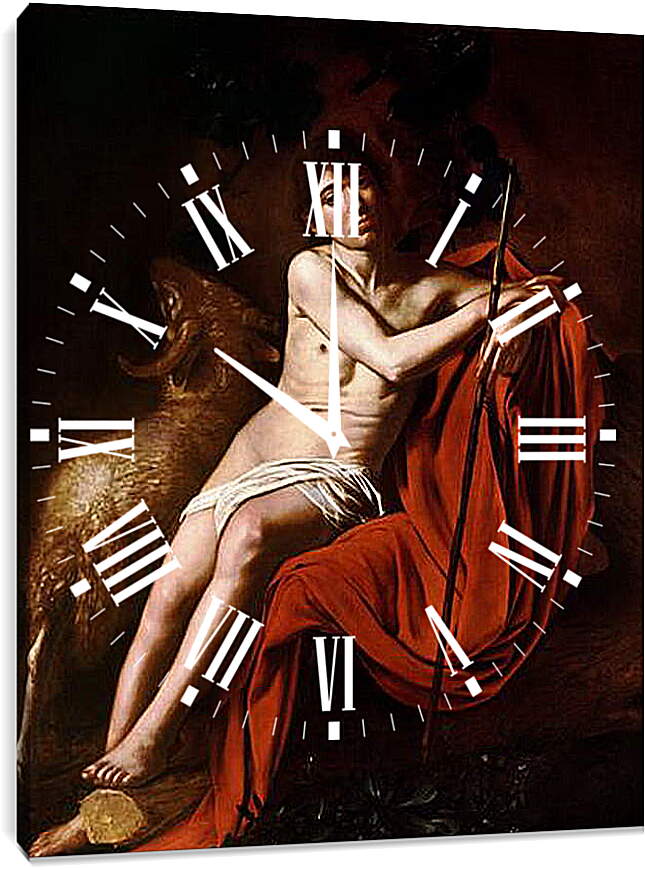 Часы картина - John the Baptist. Микеланджело Караваджо

