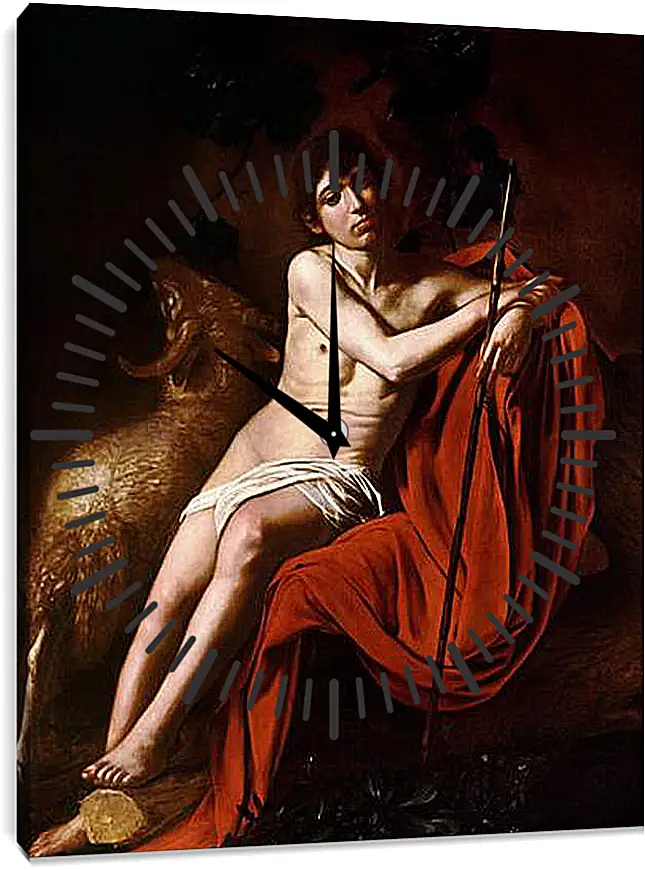 Часы картина - John the Baptist. Микеланджело Караваджо