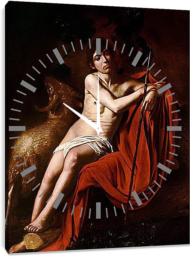 Часы картина - John the Baptist. Микеланджело Караваджо
