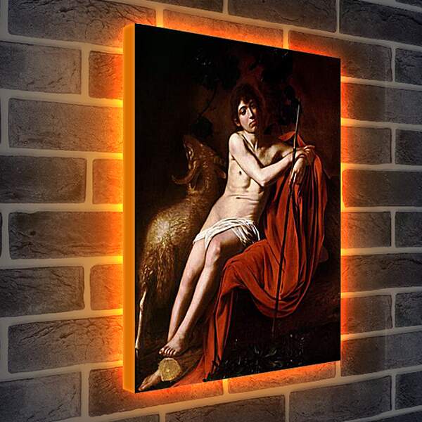 Лайтбокс световая панель - John the Baptist. Микеланджело Караваджо
