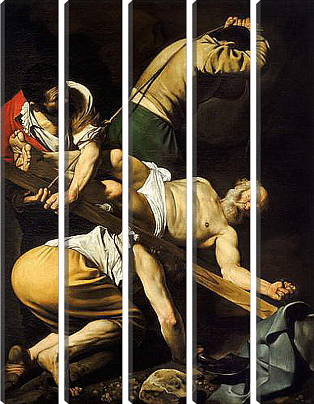 Модульная картина - Crucifixion of Saint Peter. Микеланджело Караваджо
