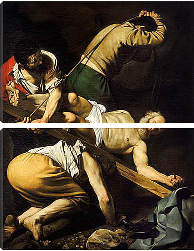 Модульная картина - Crucifixion of Saint Peter. Микеланджело Караваджо
