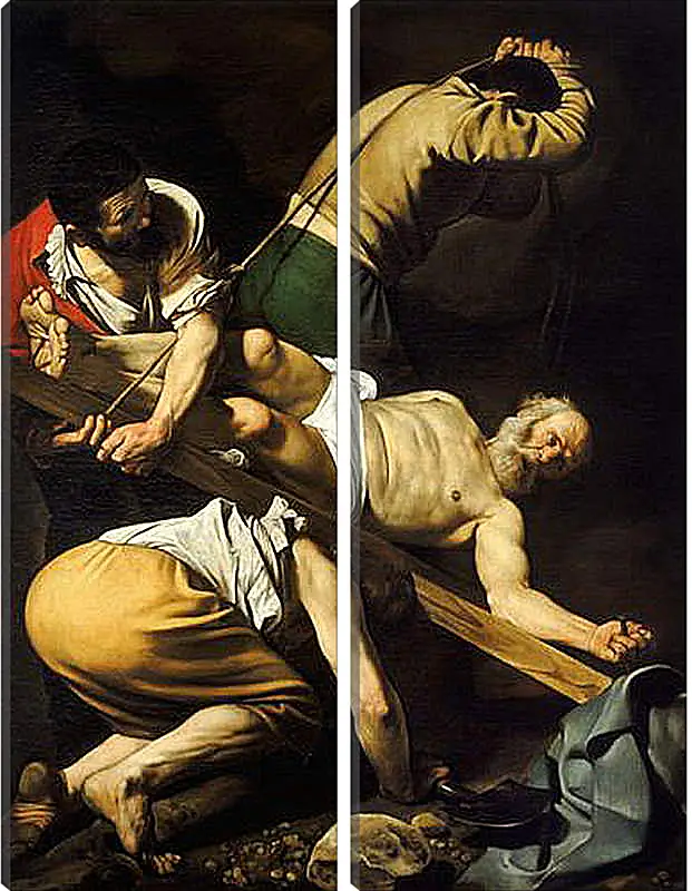 Модульная картина - Crucifixion of Saint Peter. Микеланджело Караваджо