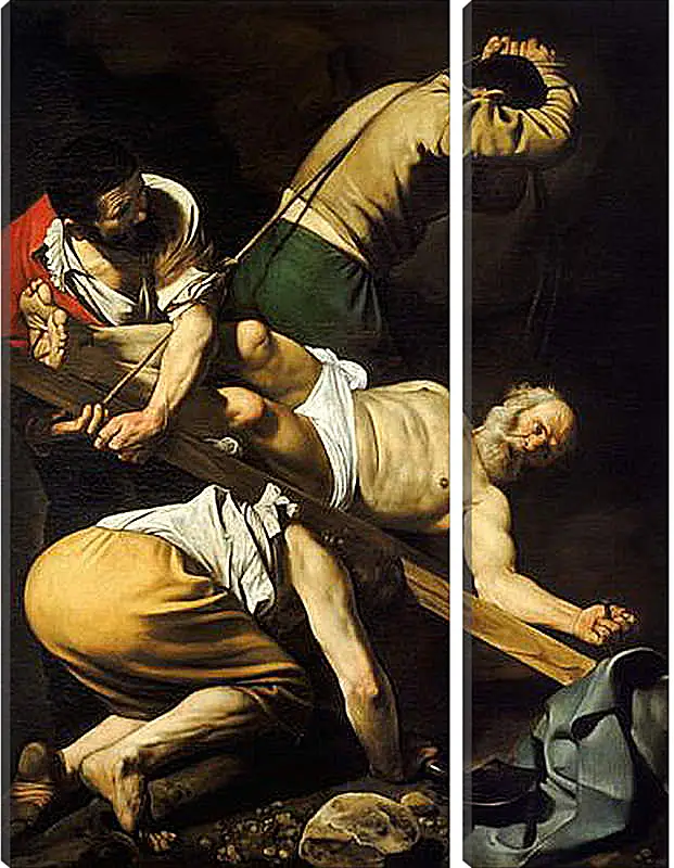 Модульная картина - Crucifixion of Saint Peter. Микеланджело Караваджо