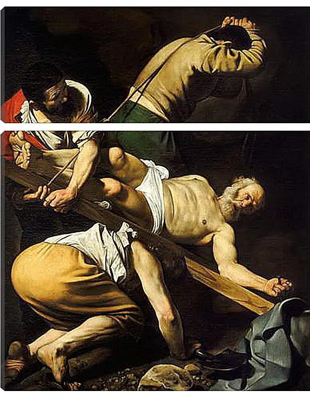 Модульная картина - Crucifixion of Saint Peter. Микеланджело Караваджо
