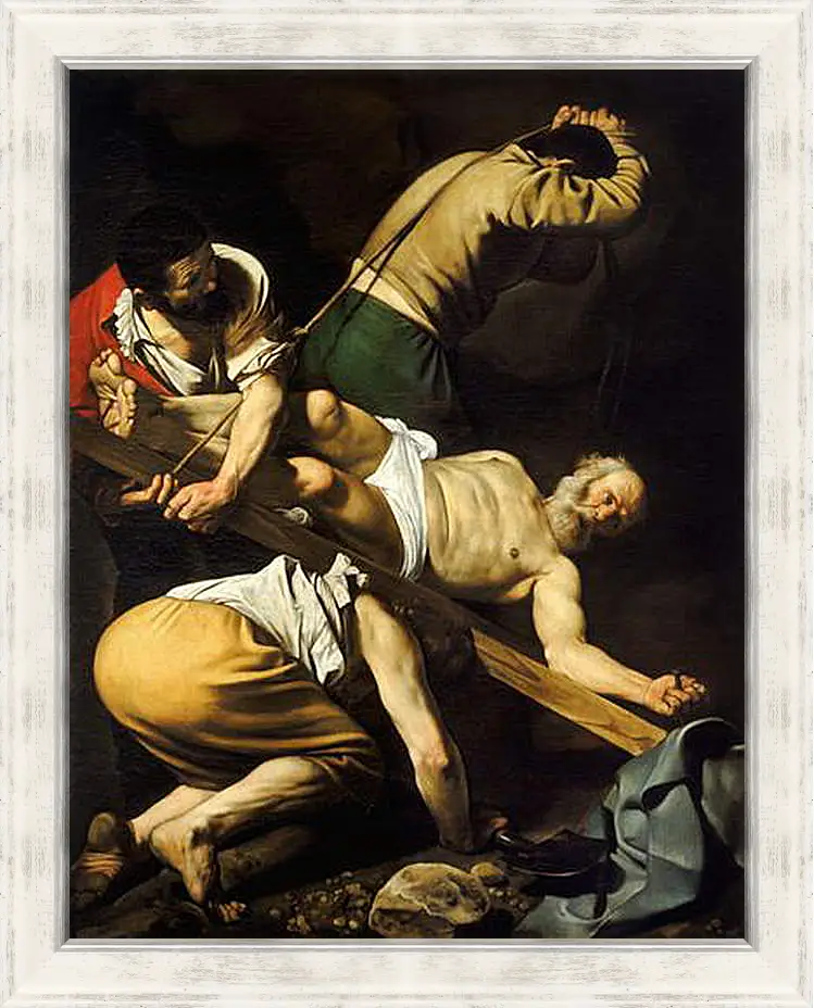 Картина в раме - Crucifixion of Saint Peter. Микеланджело Караваджо