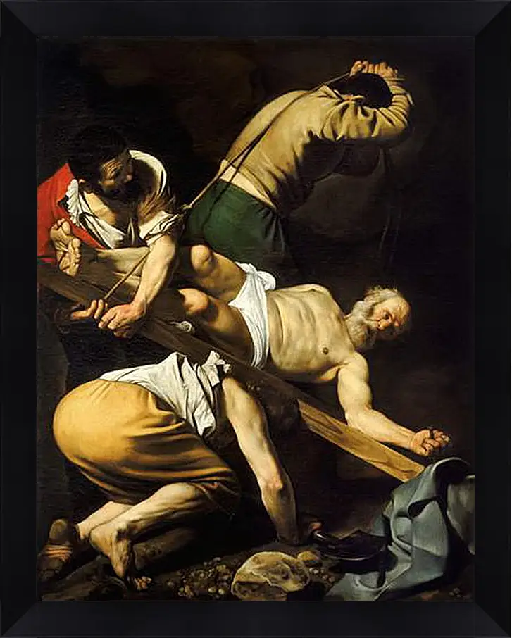 Картина в раме - Crucifixion of Saint Peter. Микеланджело Караваджо