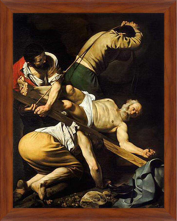 Картина в раме - Crucifixion of Saint Peter. Микеланджело Караваджо

