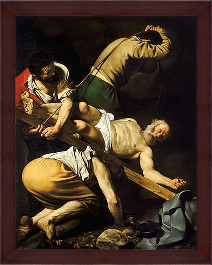 Картина в раме - Crucifixion of Saint Peter. Микеланджело Караваджо