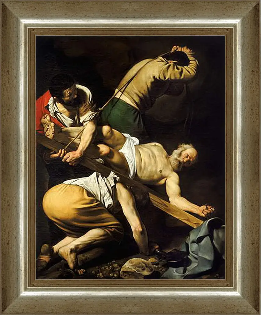 Картина в раме - Crucifixion of Saint Peter. Микеланджело Караваджо