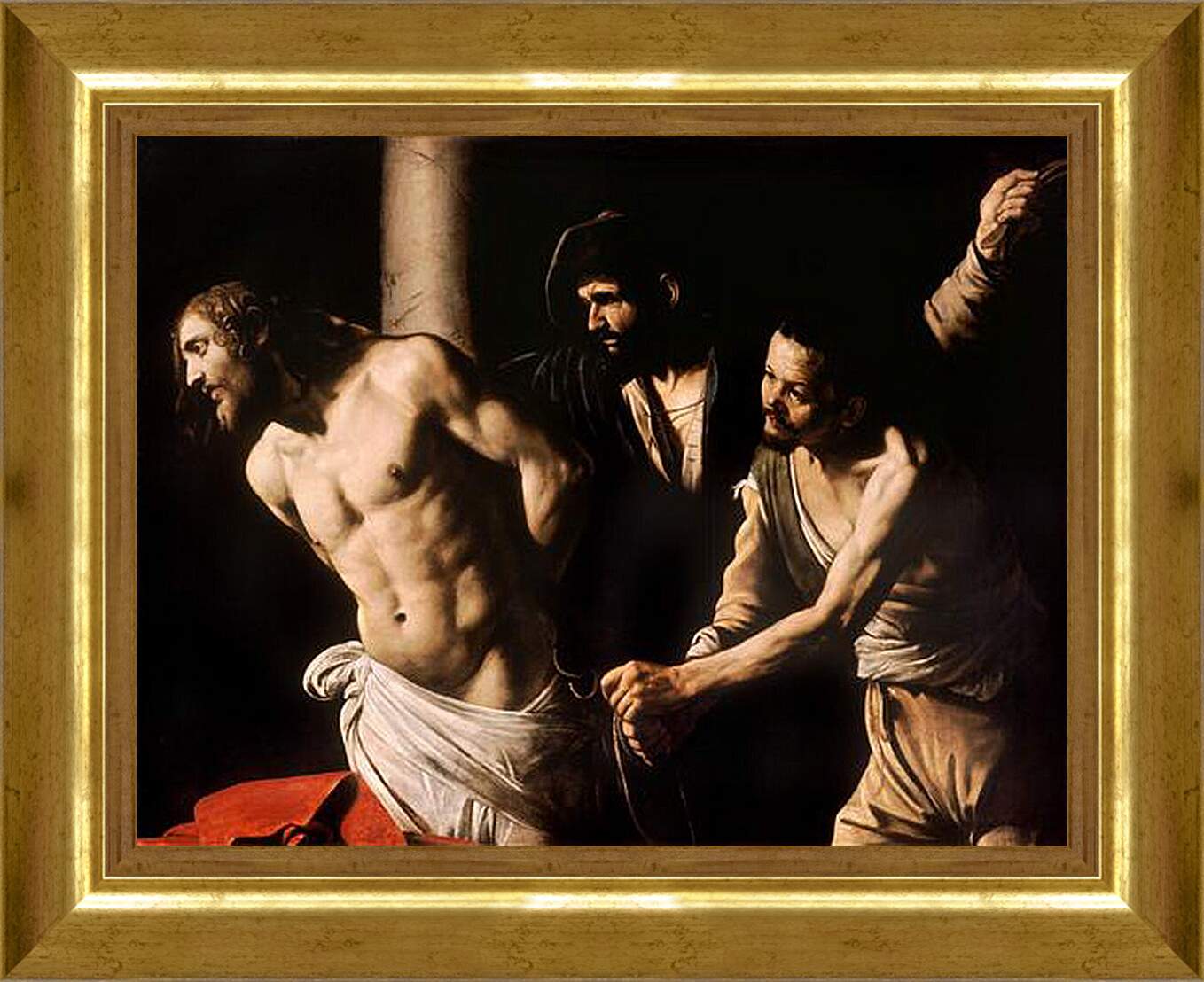 Картина в раме - Christ at the Column. Микеланджело Караваджо
