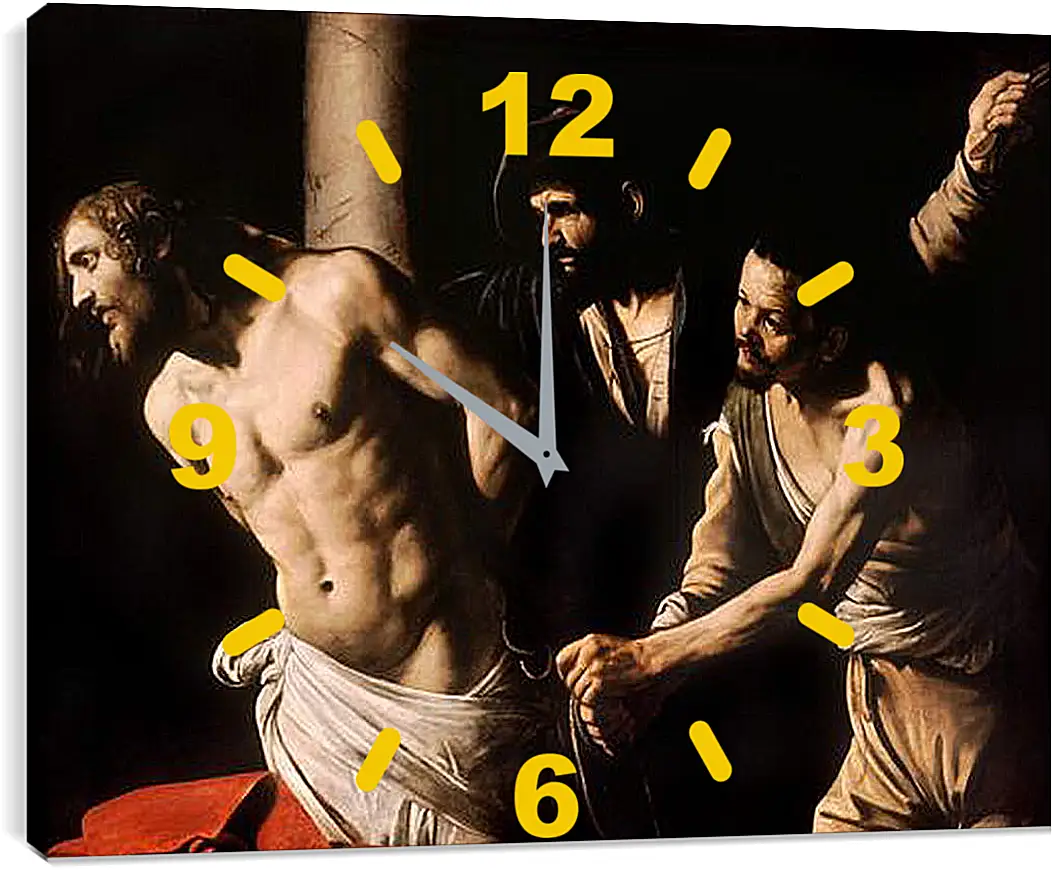 Часы картина - Christ at the Column. Микеланджело Караваджо