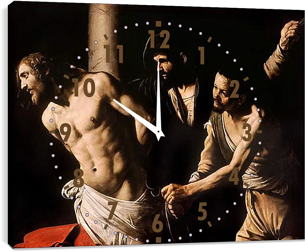 Часы картина - Christ at the Column. Микеланджело Караваджо