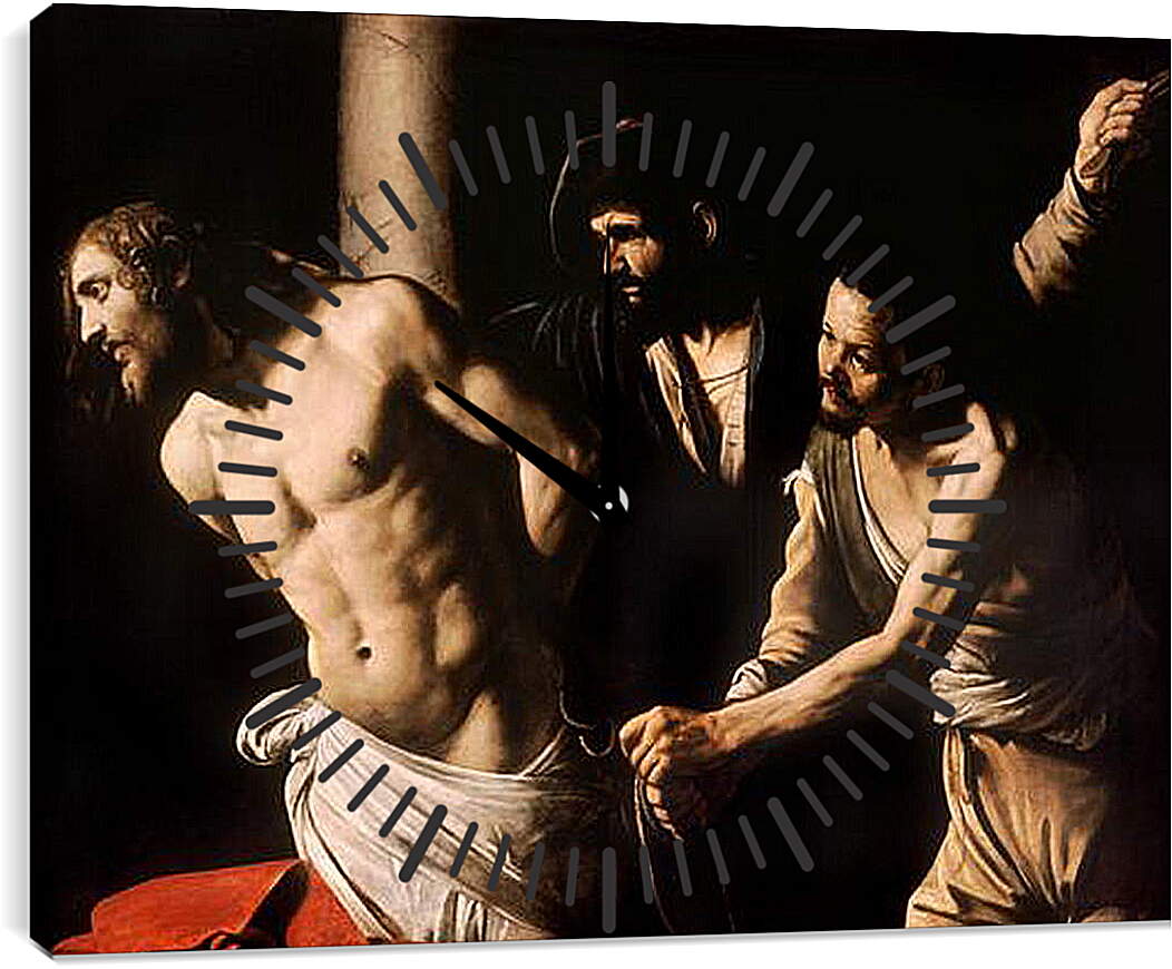 Часы картина - Christ at the Column. Микеланджело Караваджо
