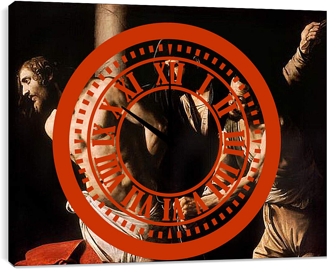 Часы картина - Christ at the Column. Микеланджело Караваджо

