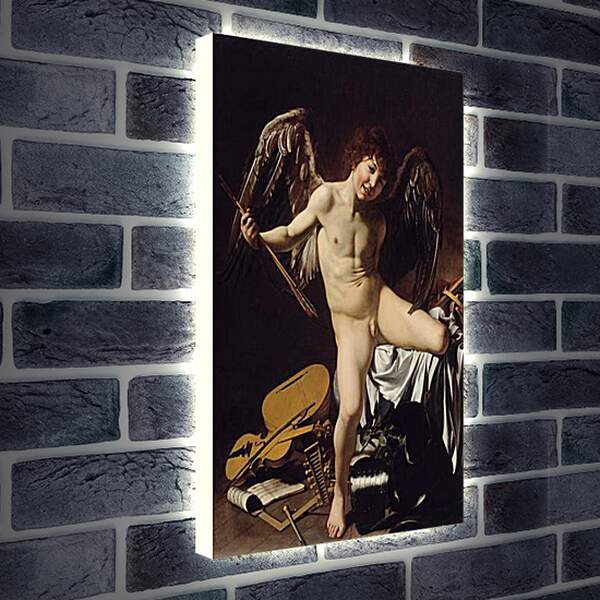 Лайтбокс световая панель - Cupid as Victor. Микеланджело Караваджо
