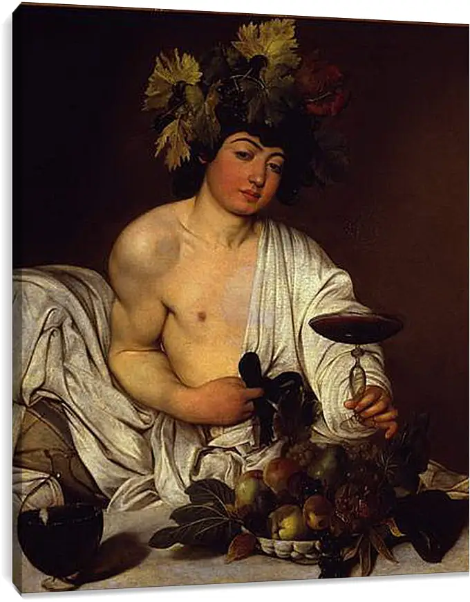 Постер и плакат - The adolescent Bacchus. Микеланджело Караваджо
