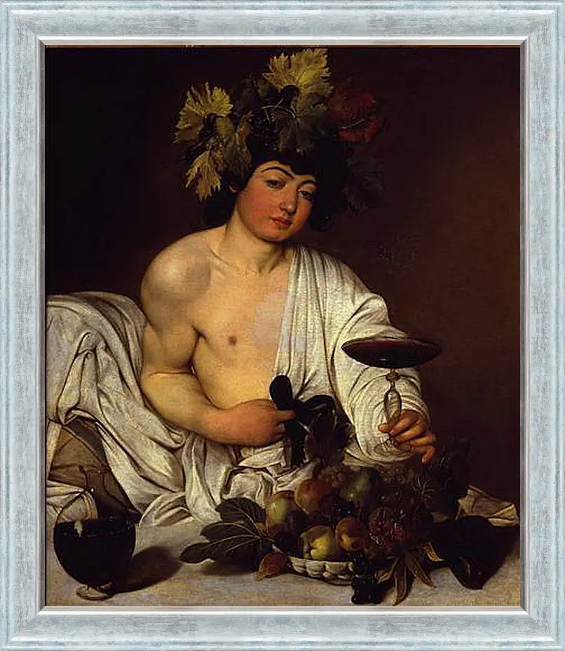 Картина в раме - The adolescent Bacchus. Микеланджело Караваджо