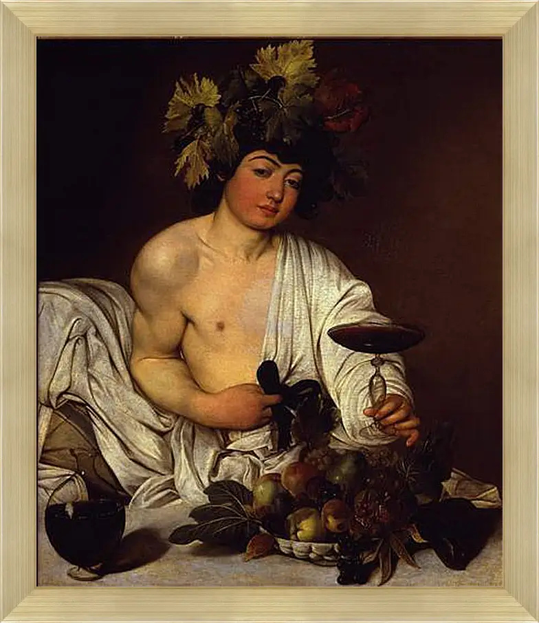 Картина в раме - The adolescent Bacchus. Микеланджело Караваджо
