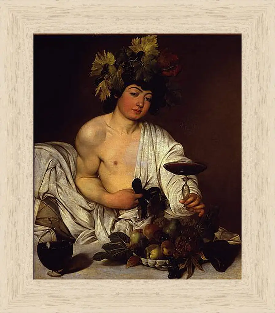 Картина в раме - The adolescent Bacchus. Микеланджело Караваджо