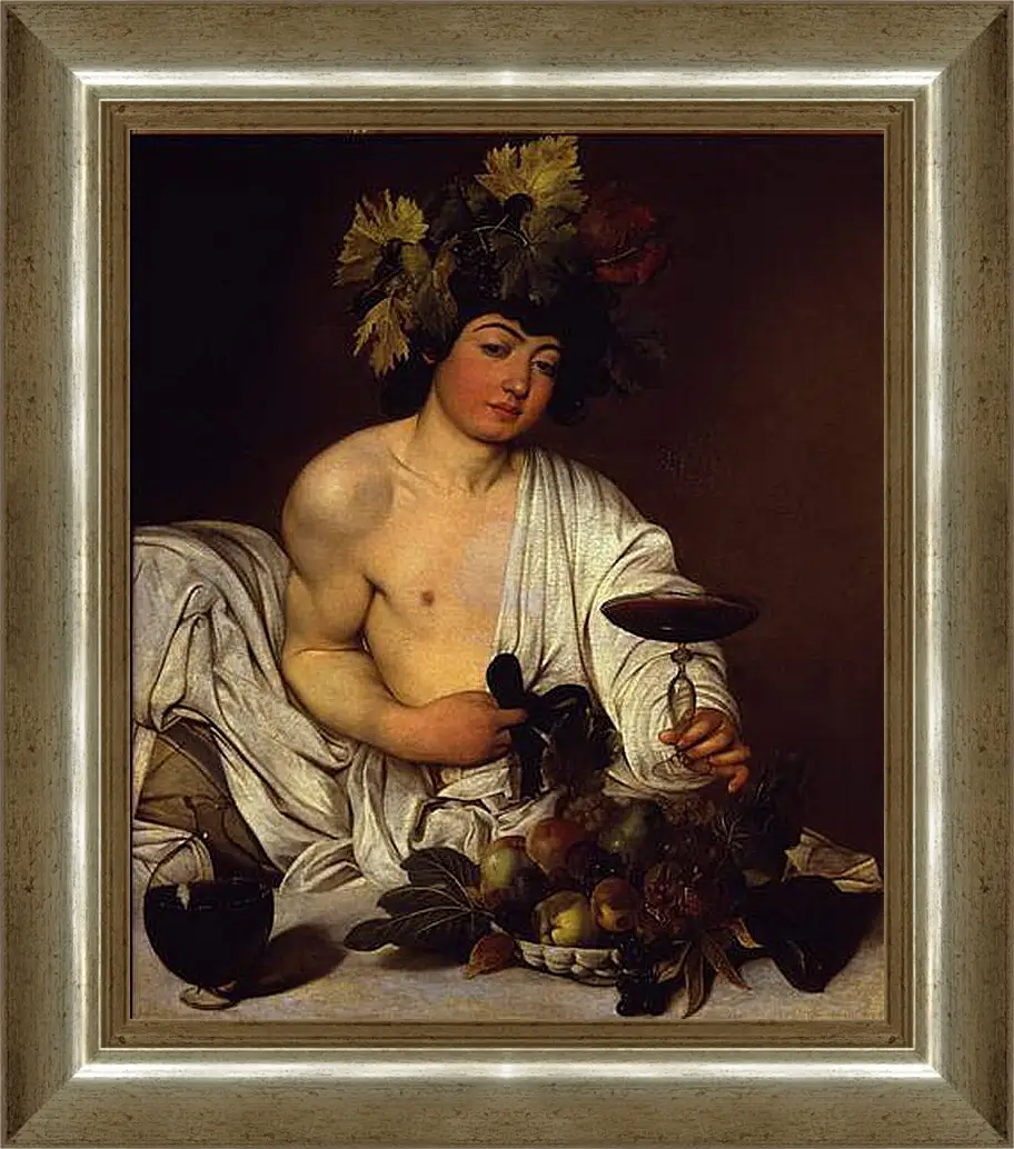 Картина в раме - The adolescent Bacchus. Микеланджело Караваджо
