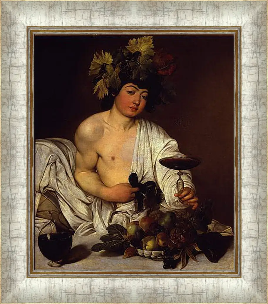 Картина в раме - The adolescent Bacchus. Микеланджело Караваджо
