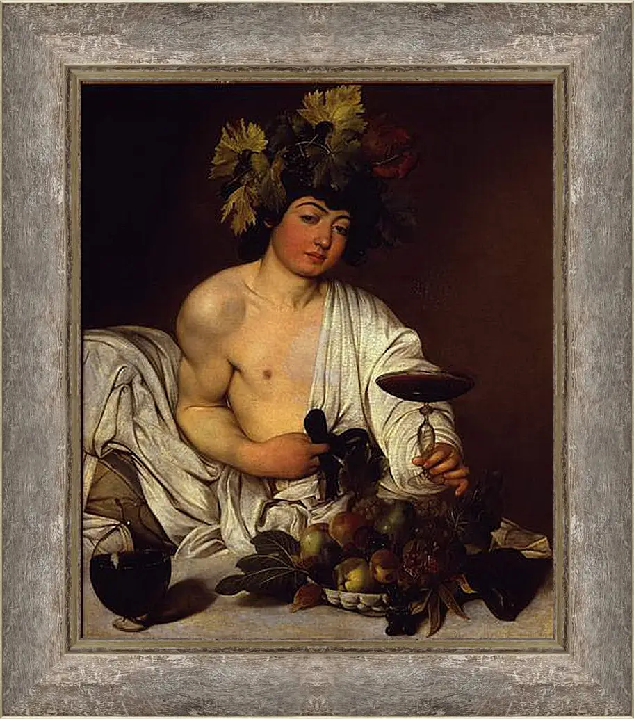 Картина в раме - The adolescent Bacchus. Микеланджело Караваджо