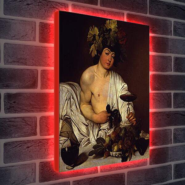 Лайтбокс световая панель - The adolescent Bacchus. Микеланджело Караваджо

