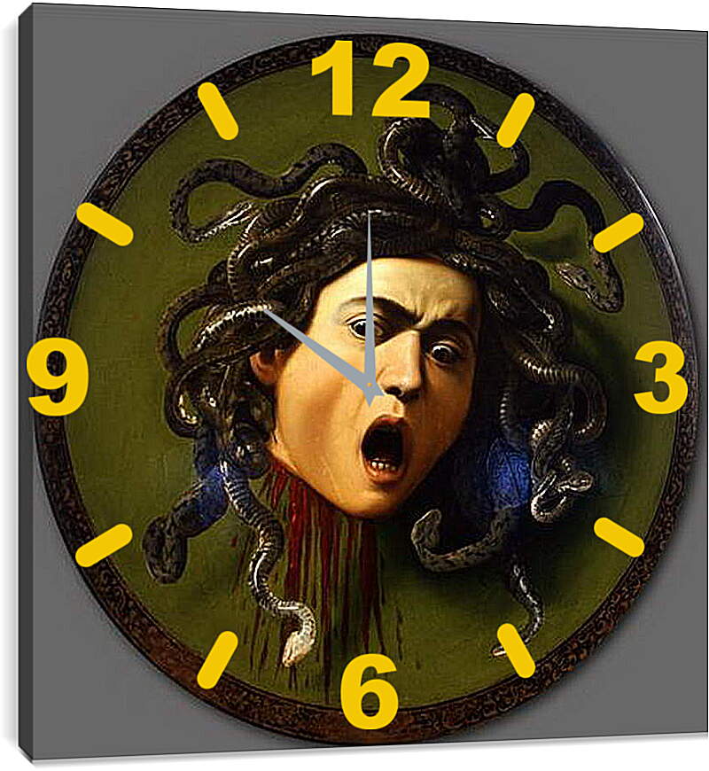 Часы картина - Medusa. Микеланджело Караваджо

