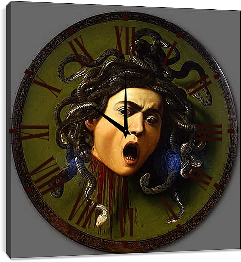 Часы картина - Medusa. Микеланджело Караваджо