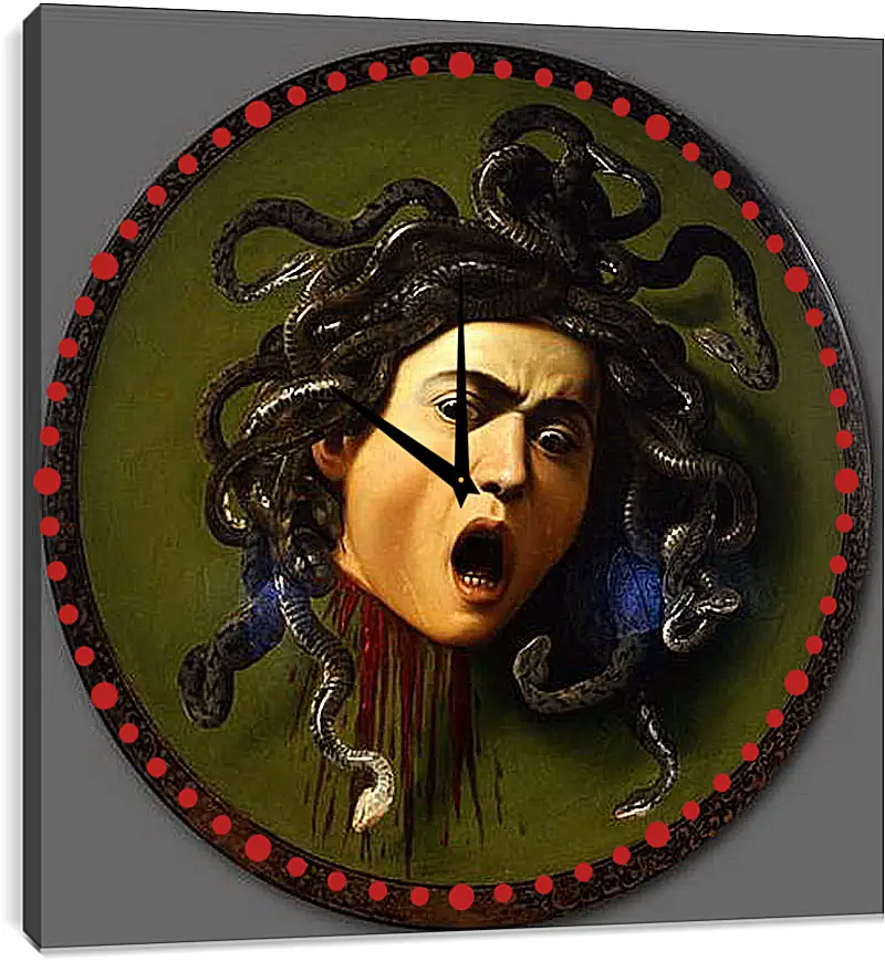 Часы картина - Medusa. Микеланджело Караваджо