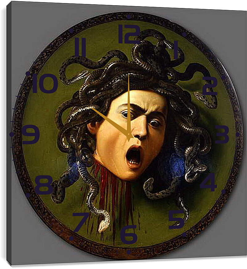 Часы картина - Medusa. Микеланджело Караваджо
