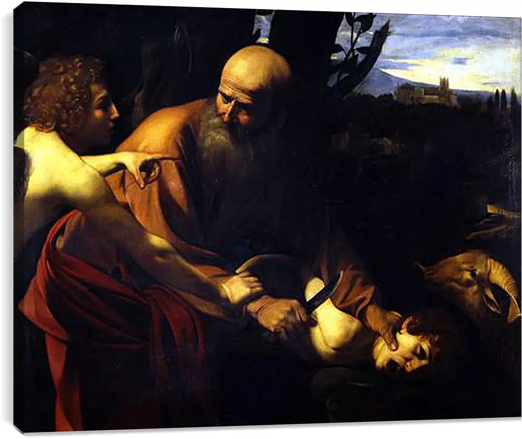 Постер и плакат - Sacrifice of Isaak. Микеланджело Караваджо