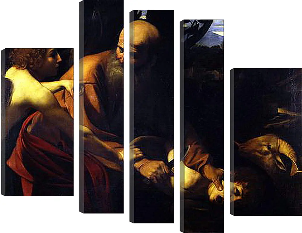 Модульная картина - Sacrifice of Isaak. Микеланджело Караваджо