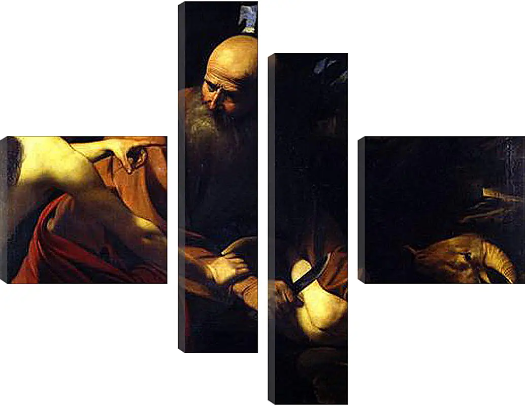 Модульная картина - Sacrifice of Isaak. Микеланджело Караваджо