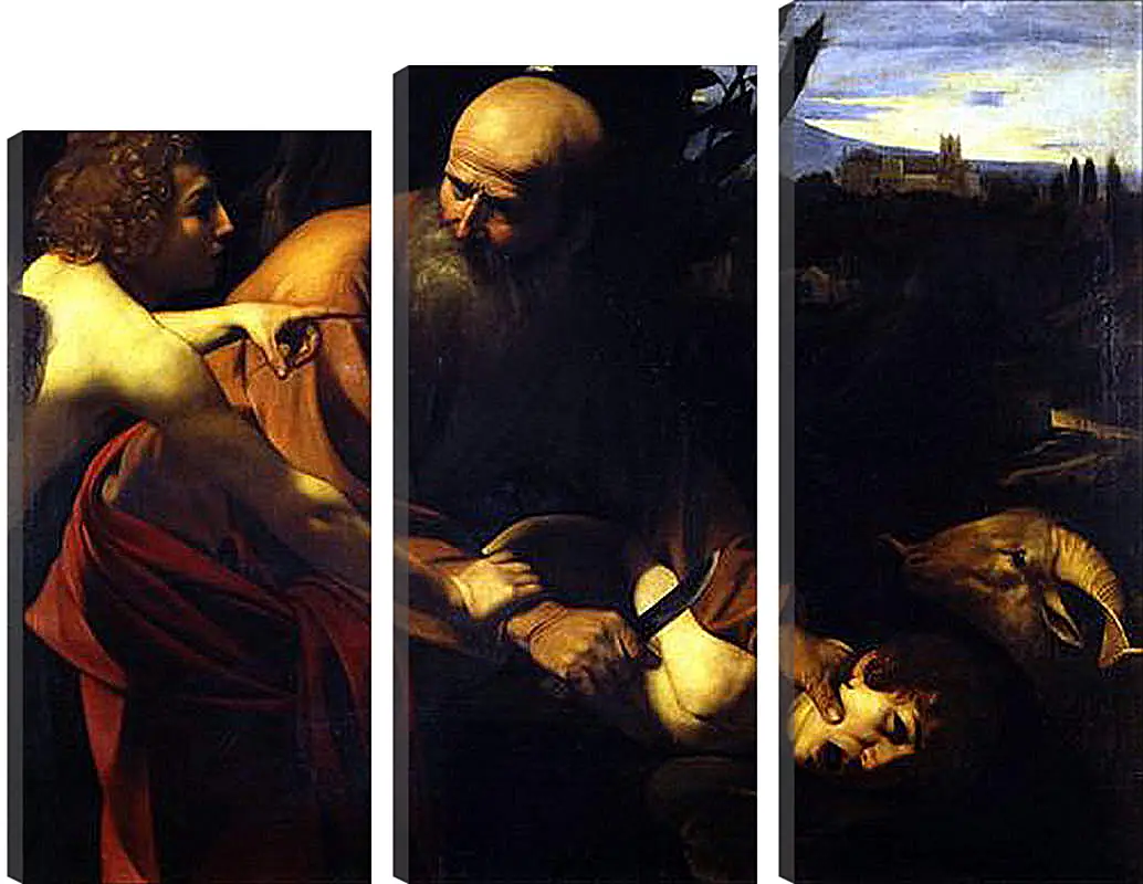 Модульная картина - Sacrifice of Isaak. Микеланджело Караваджо