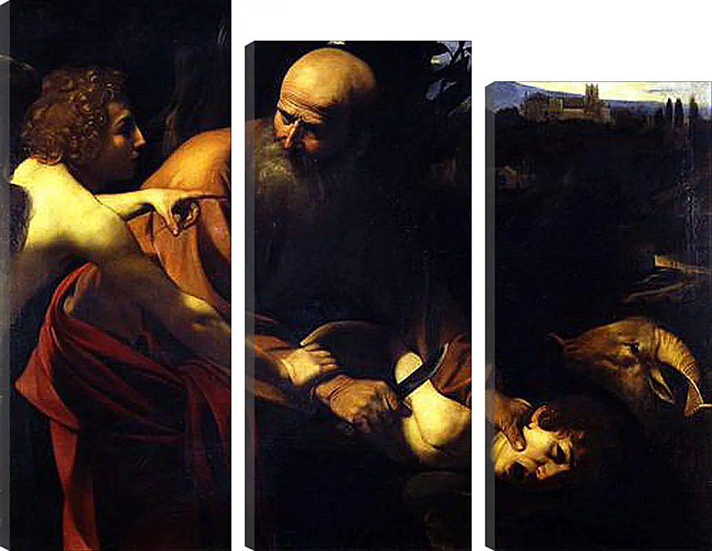 Модульная картина - Sacrifice of Isaak. Микеланджело Караваджо