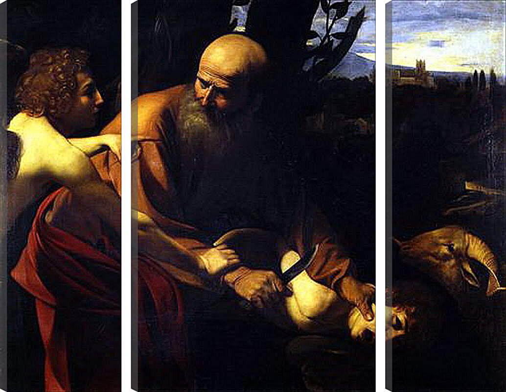 Модульная картина - Sacrifice of Isaak. Микеланджело Караваджо
