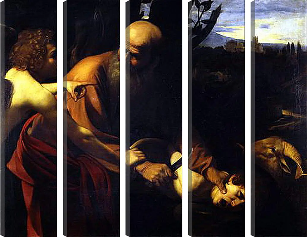 Модульная картина - Sacrifice of Isaak. Микеланджело Караваджо