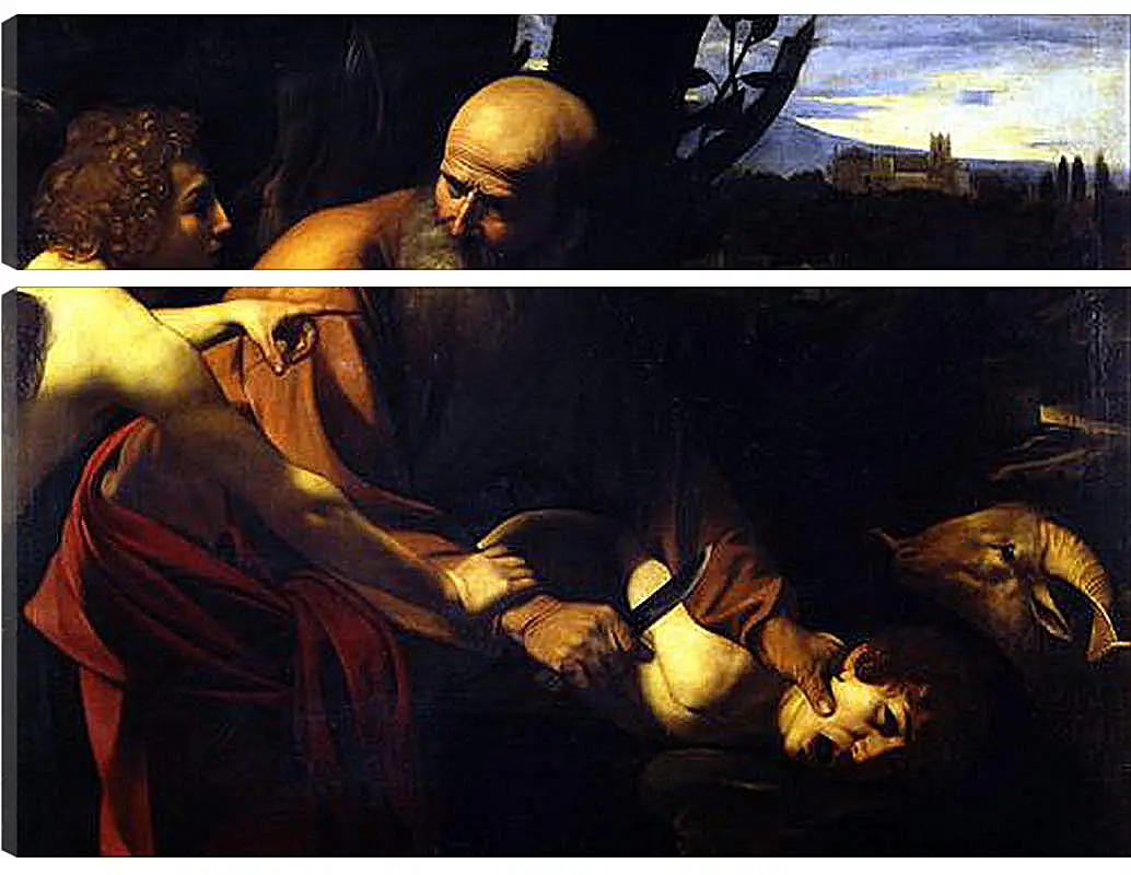 Модульная картина - Sacrifice of Isaak. Микеланджело Караваджо